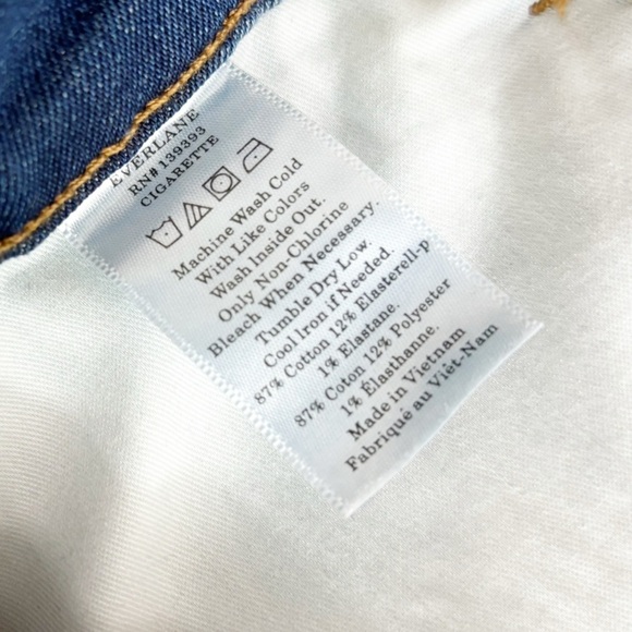 Everlane Cigarette High Rise Straight Denim Jeans Size 32R - Picture 14 of 14